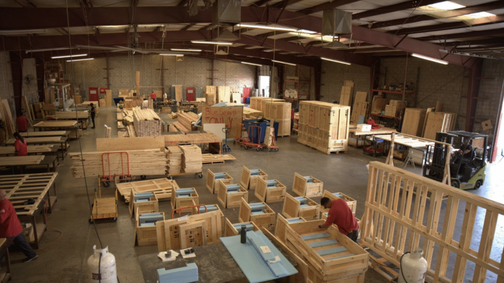 The Crating Technology warehouse pictured from above. 